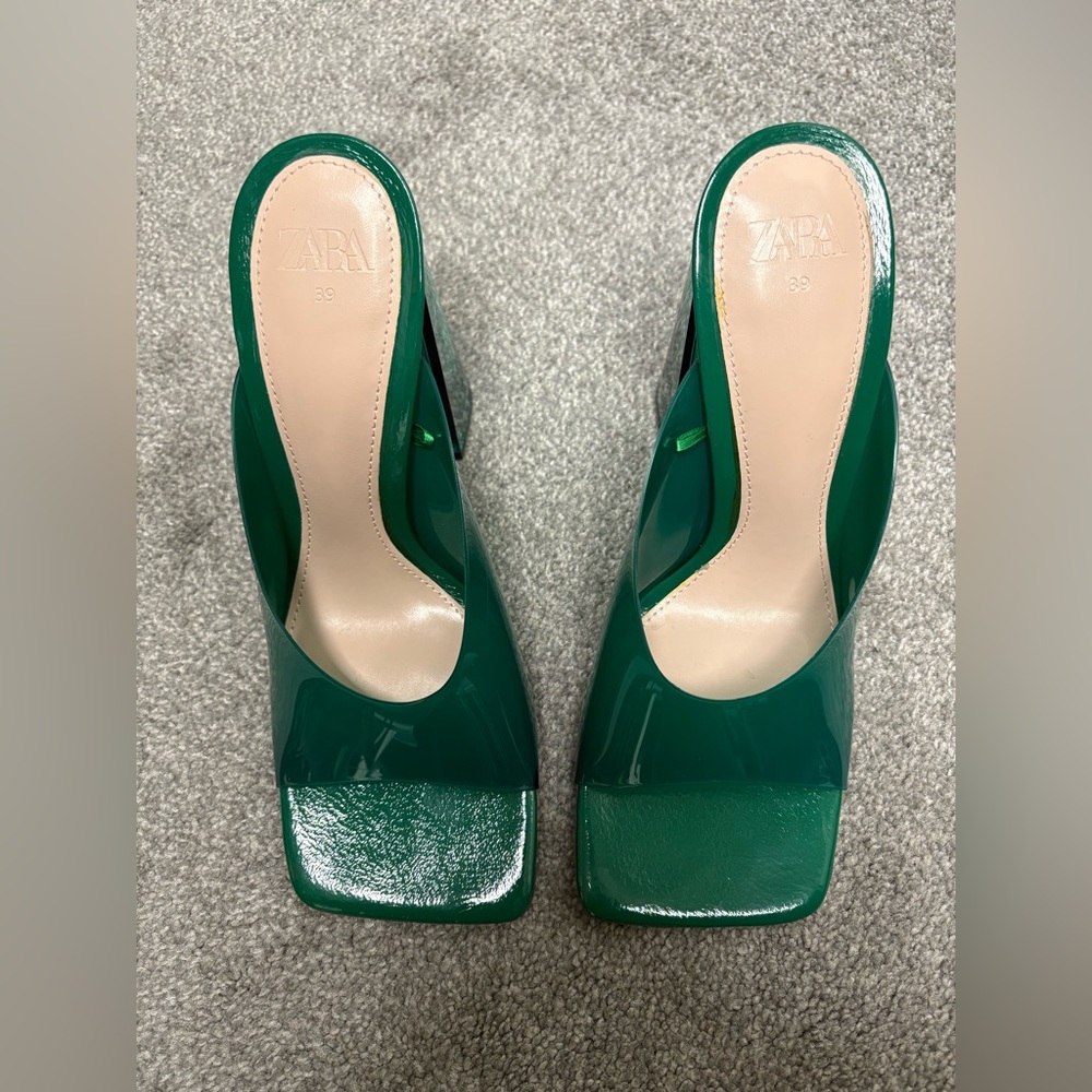 Zara Emerald Green Heeled Sandals